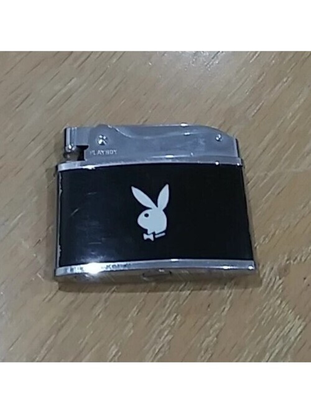 Vintage 1960s Playboy Bunny Logo Cigarette Lighter Black White Made in Japan